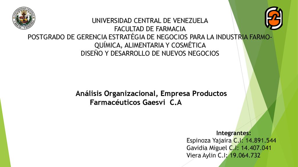 Análisis Organizacional, Empresa Productos Farmacéuticos Gaesvi C.A