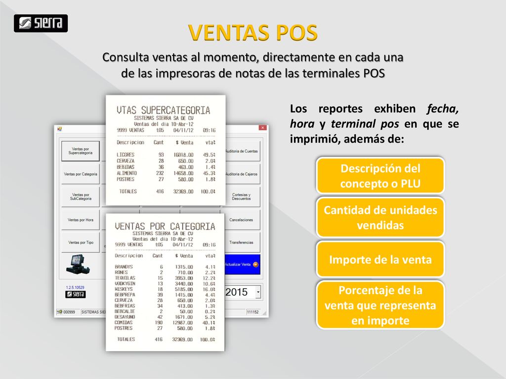 VENTAS POS Consulta ventas al momento, directamente en cada una