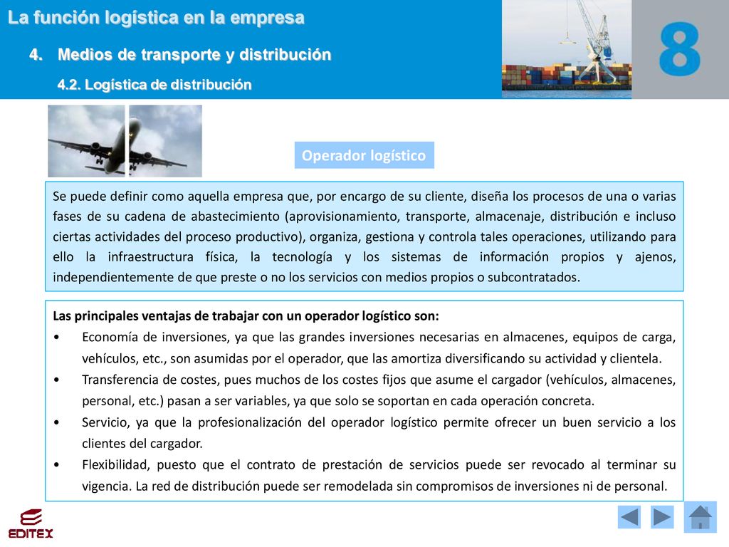 4. Medios de transporte y distribución 4.2. Logística de distribución