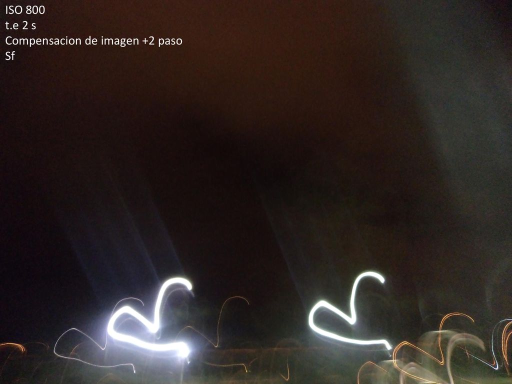 ISO 800 t.e 2 s Compensacion de imagen +2 paso Sf