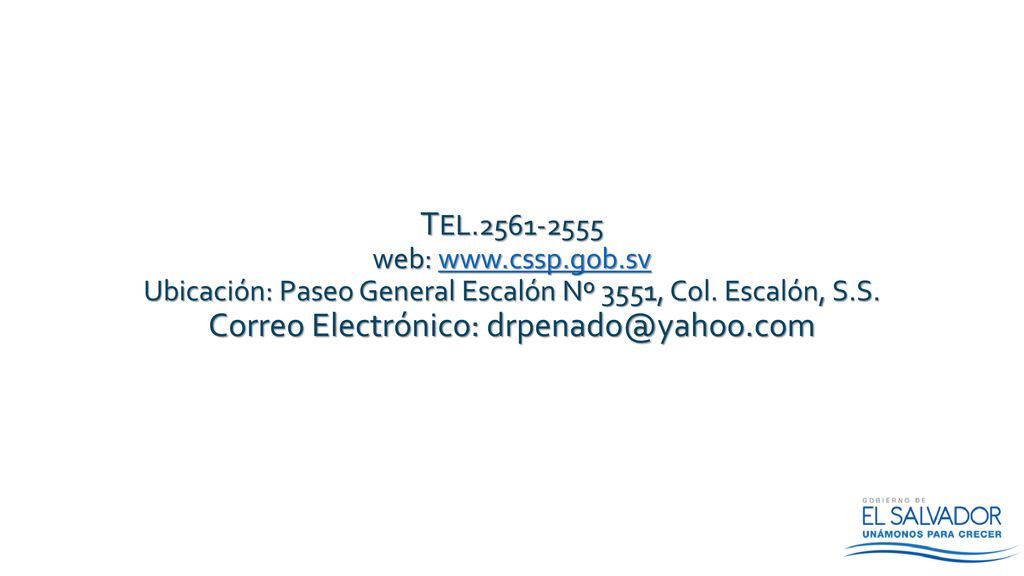 TEL web:   Ubicación: Paseo General Escalón Nº 3551, Col.