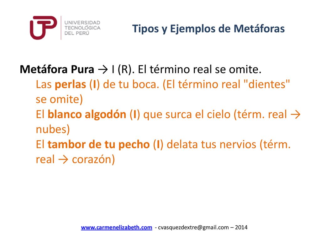 Tipos y Ejemplos de Metáforas