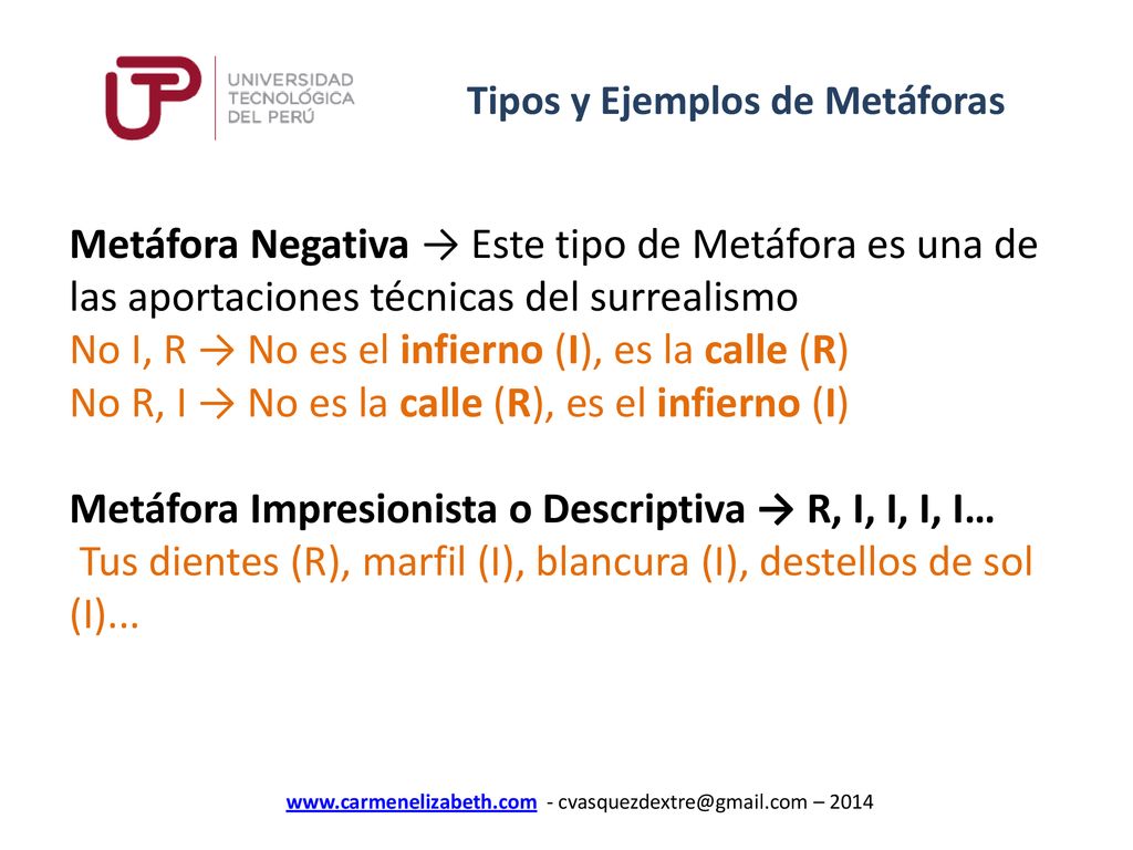 Tipos y Ejemplos de Metáforas