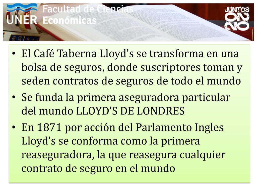 El Café Taberna Lloyd’s se transforma en una bolsa de seguros, donde suscriptores toman y seden contratos de seguros de todo el mundo