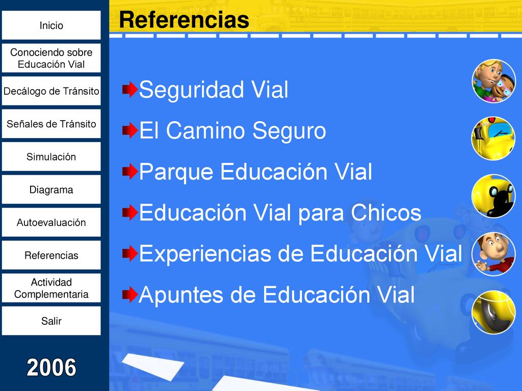 Referencias Seguridad Vial. El Camino Seguro. Parque Educación Vial. Educación Vial para Chicos.