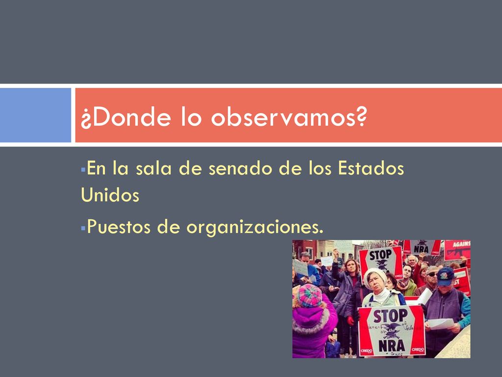 ¿Donde lo observamos En la sala de senado de los Estados Unidos