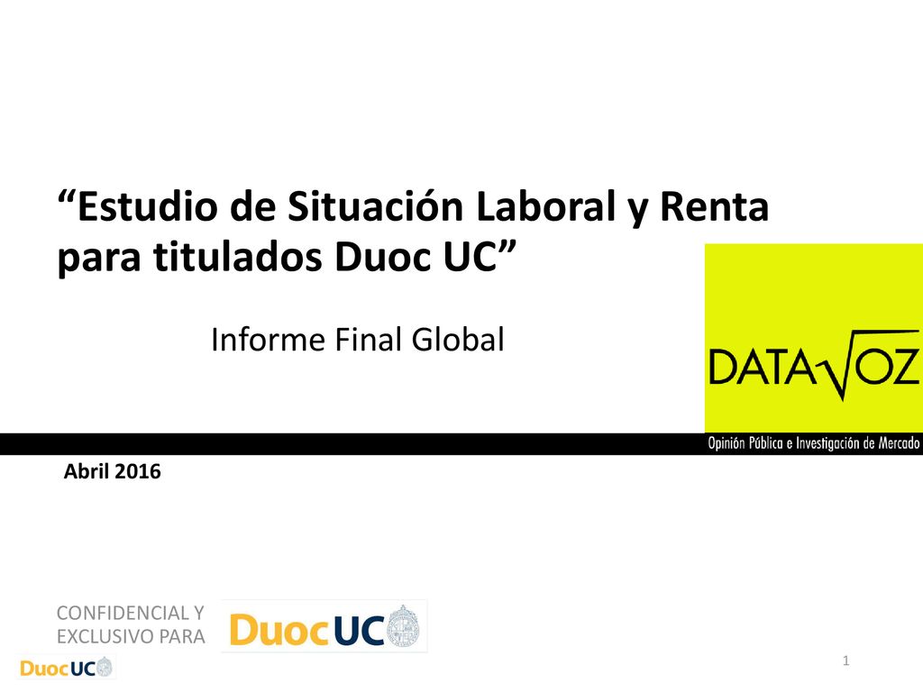 Estudio de Situación Laboral y Renta para titulados Duoc UC