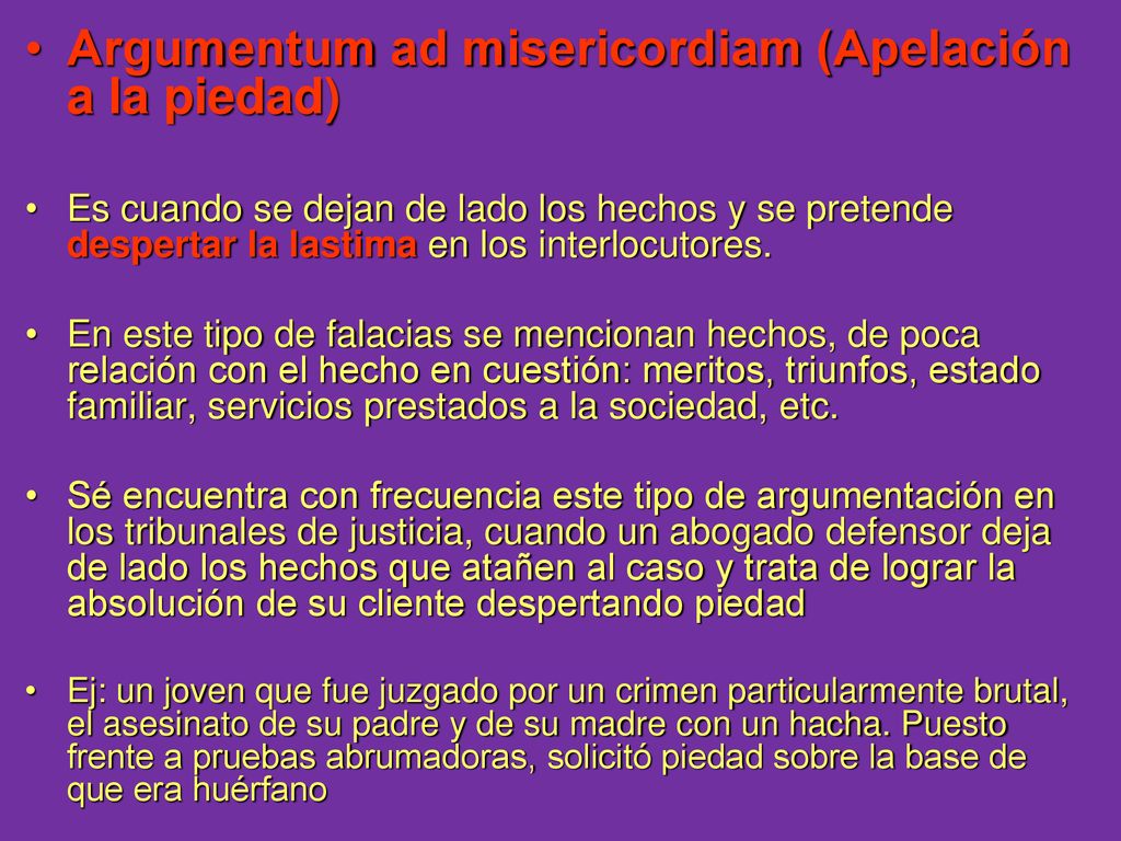 Argumentum ad misericordiam (Apelación a la piedad)