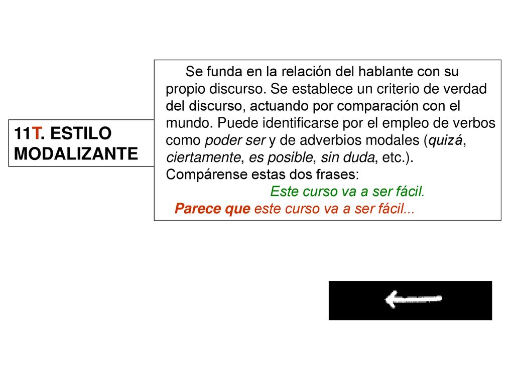 Se funda en la relación del hablante con su propio discurso