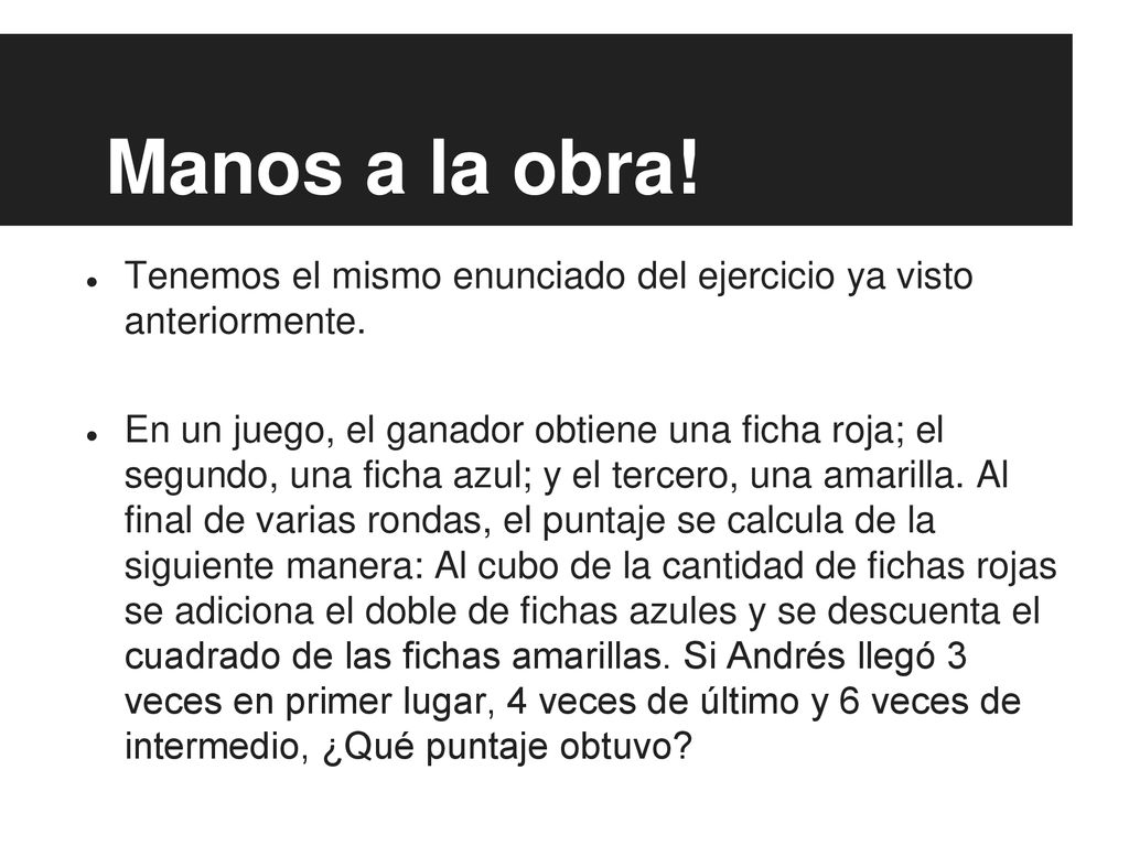 Manos a la obra! Tenemos el mismo enunciado del ejercicio ya visto anteriormente.