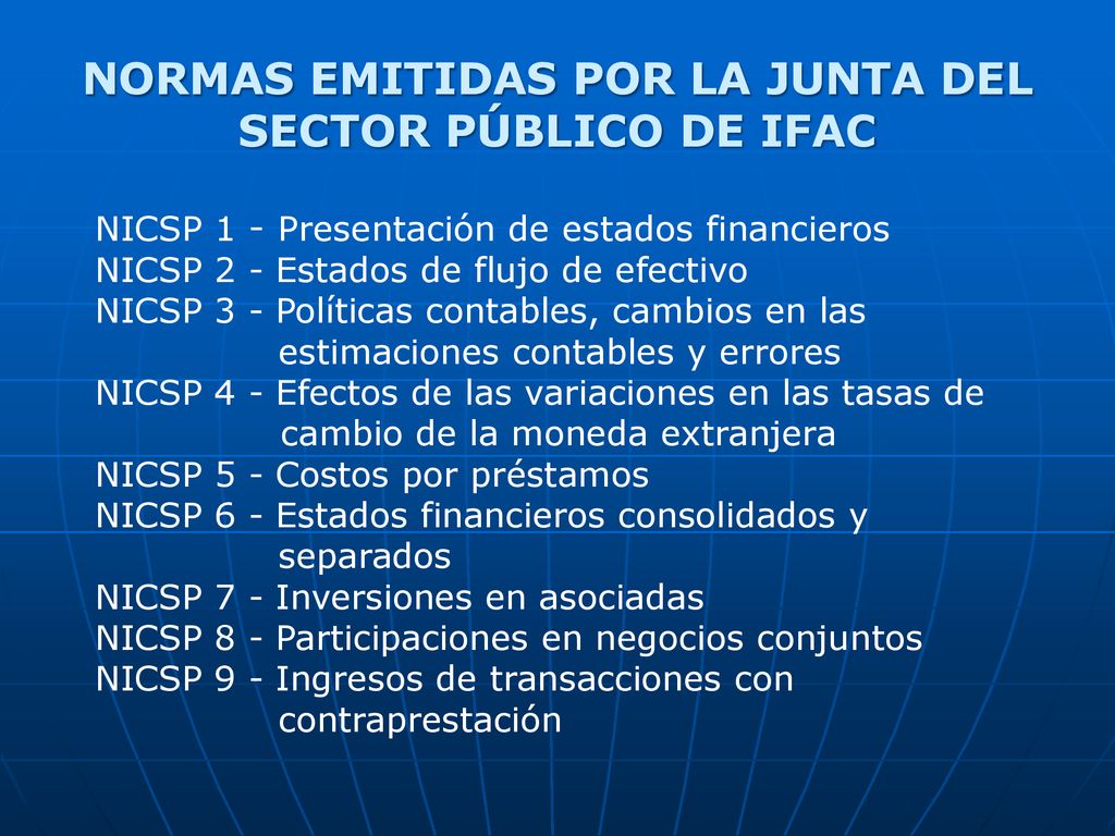 NORMAS EMITIDAS POR LA JUNTA DEL SECTOR PÚBLICO DE IFAC