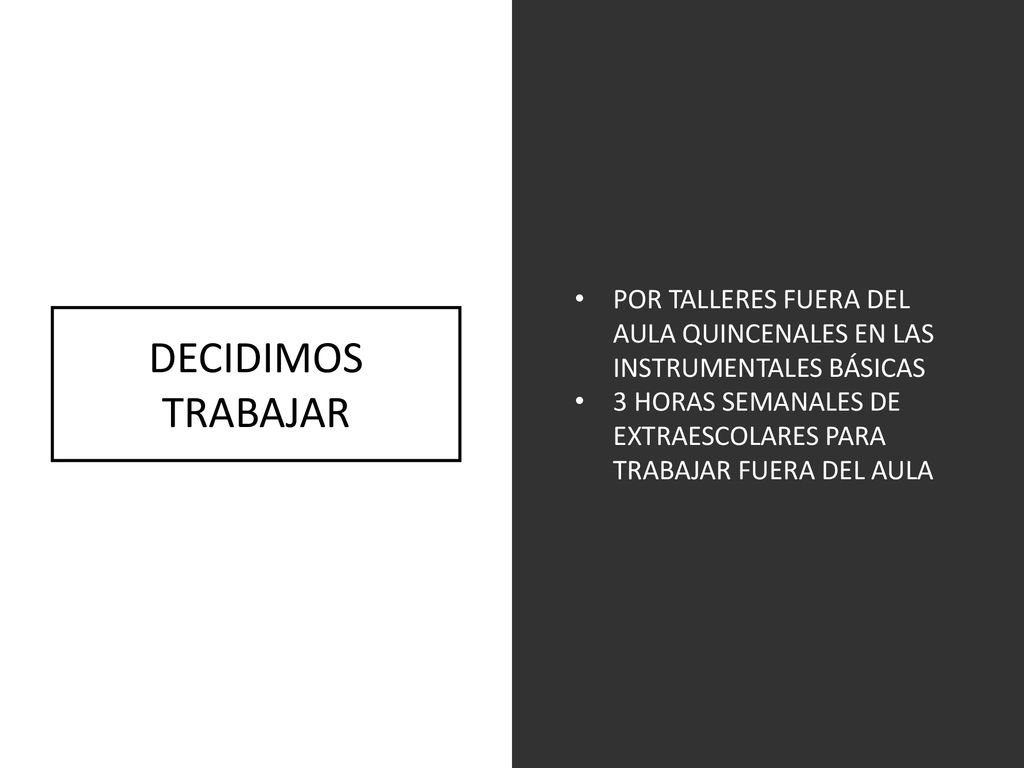 POR TALLERES FUERA DEL AULA QUINCENALES EN LAS INSTRUMENTALES BÁSICAS