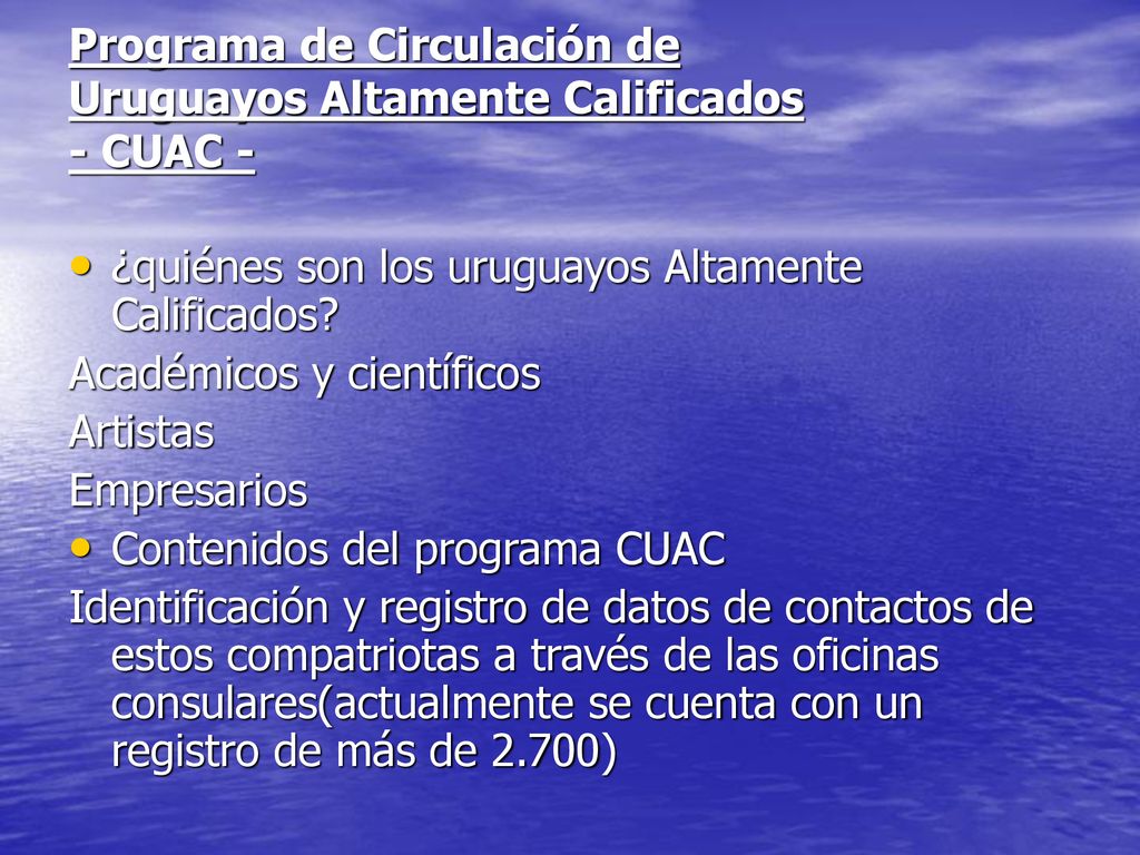 Programa de Circulación de Uruguayos Altamente Calificados - CUAC -