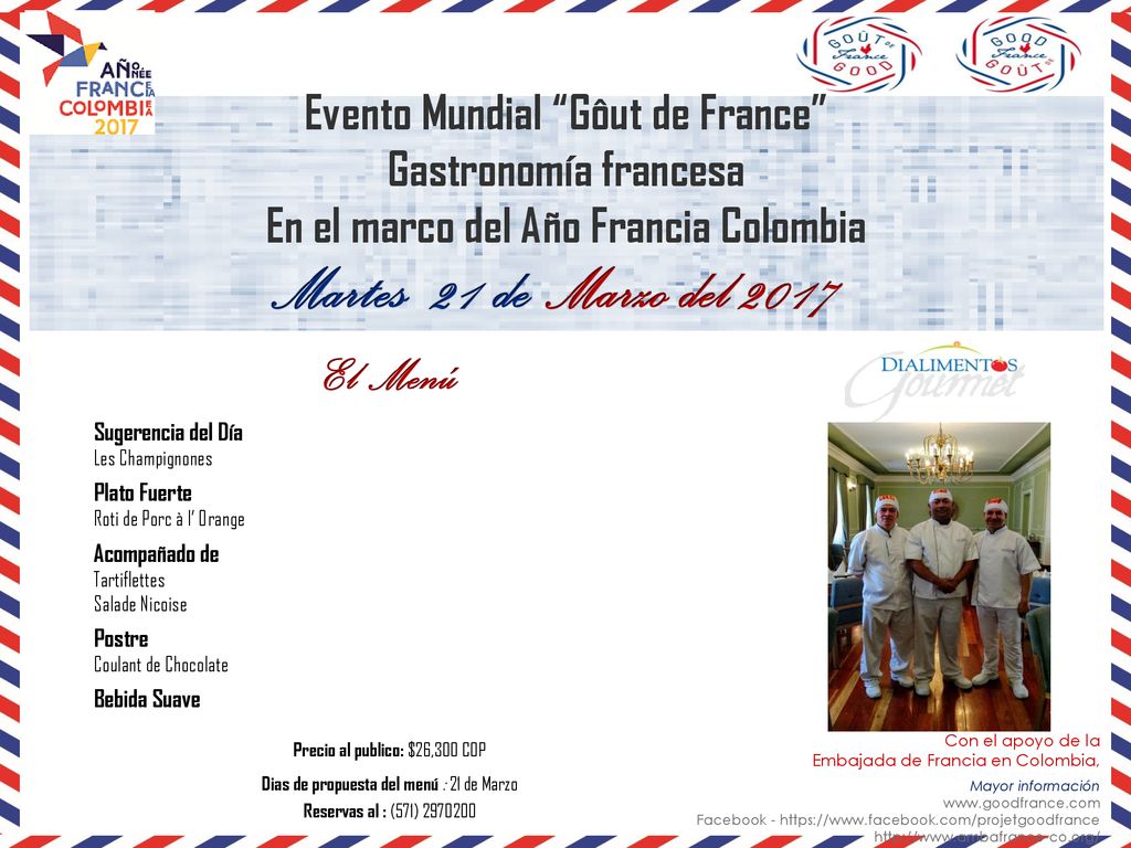 Evento Mundial Gôut de France En el marco del Año Francia Colombia