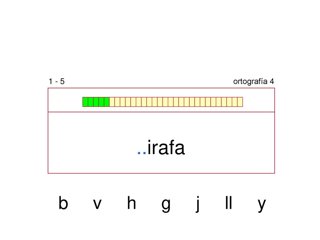 1 - 5 ortografía 4 ..irafa b v h g j ll y