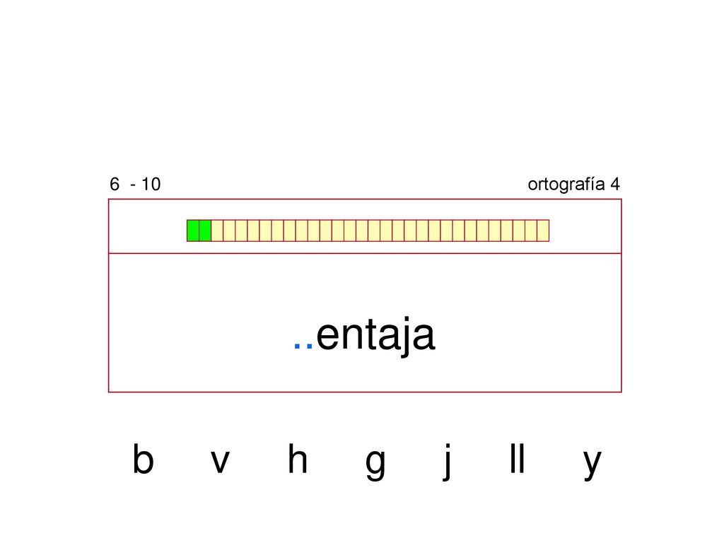ortografía 4 ..entaja b v h g j ll y