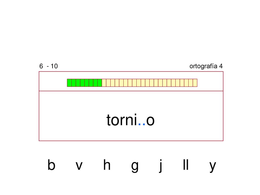 ortografía 4 torni..o b v h g j ll y