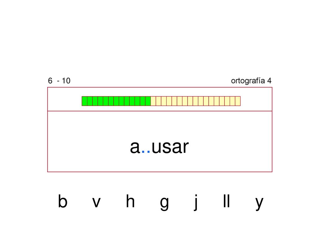 ortografía 4 a..usar b v h g j ll y