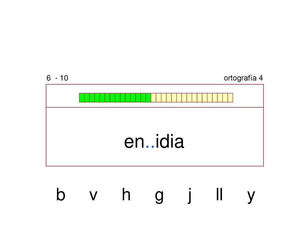 ortografía 4 en..idia b v h g j ll y