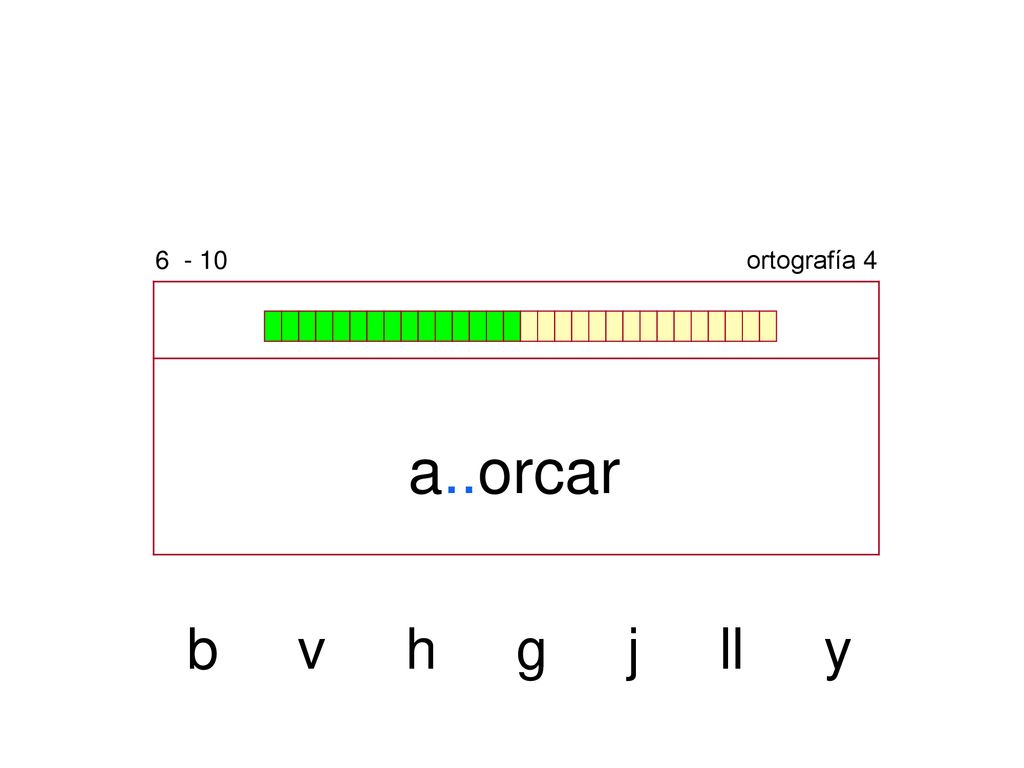 ortografía 4 a..orcar b v h g j ll y