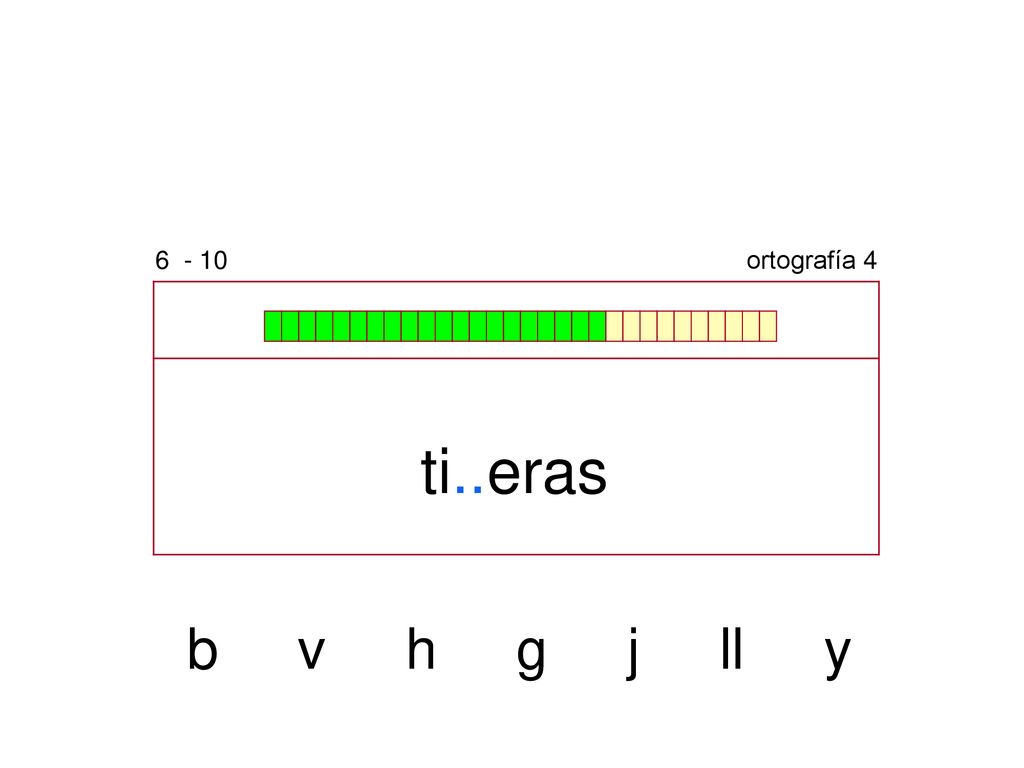 ortografía 4 ti..eras b v h g j ll y