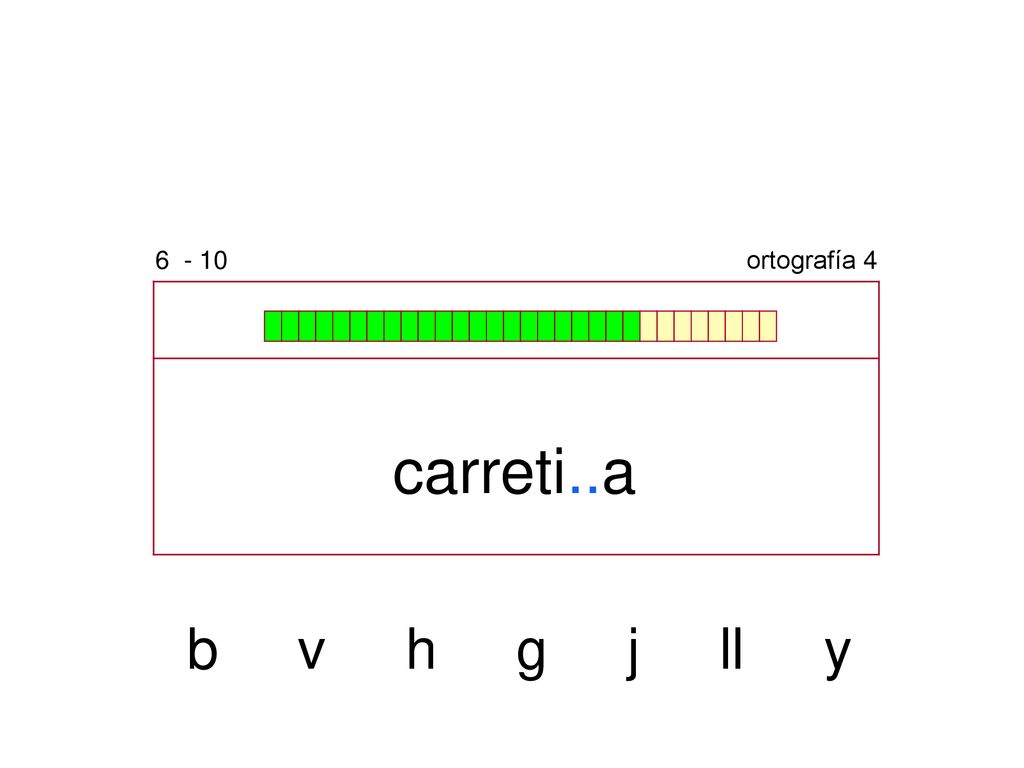 ortografía 4 carreti..a b v h g j ll y