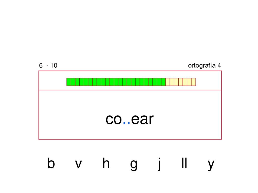 ortografía 4 co..ear b v h g j ll y