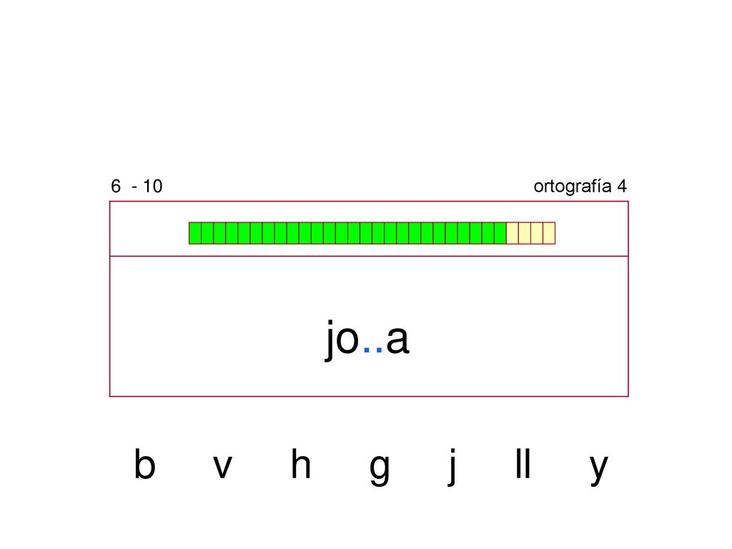 ortografía 4 jo..a b v h g j ll y