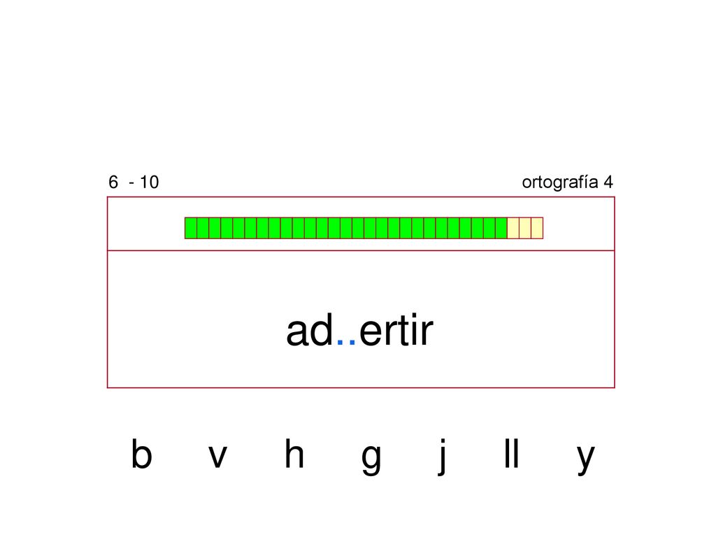 ortografía 4 ad..ertir b v h g j ll y