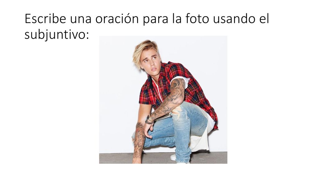 Escribe una oración para la foto usando el subjuntivo: