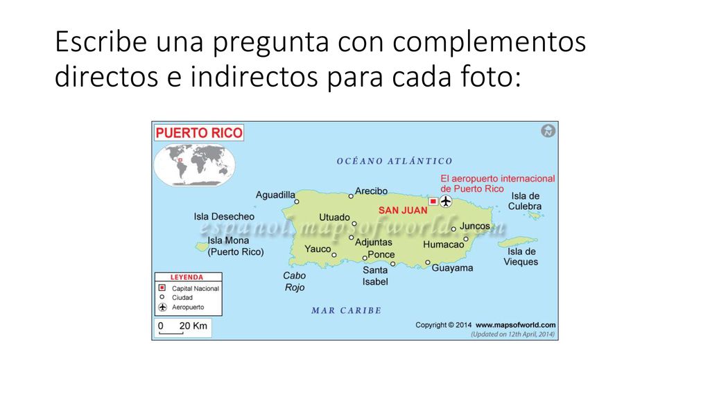 Escribe una pregunta con complementos directos e indirectos para cada foto: