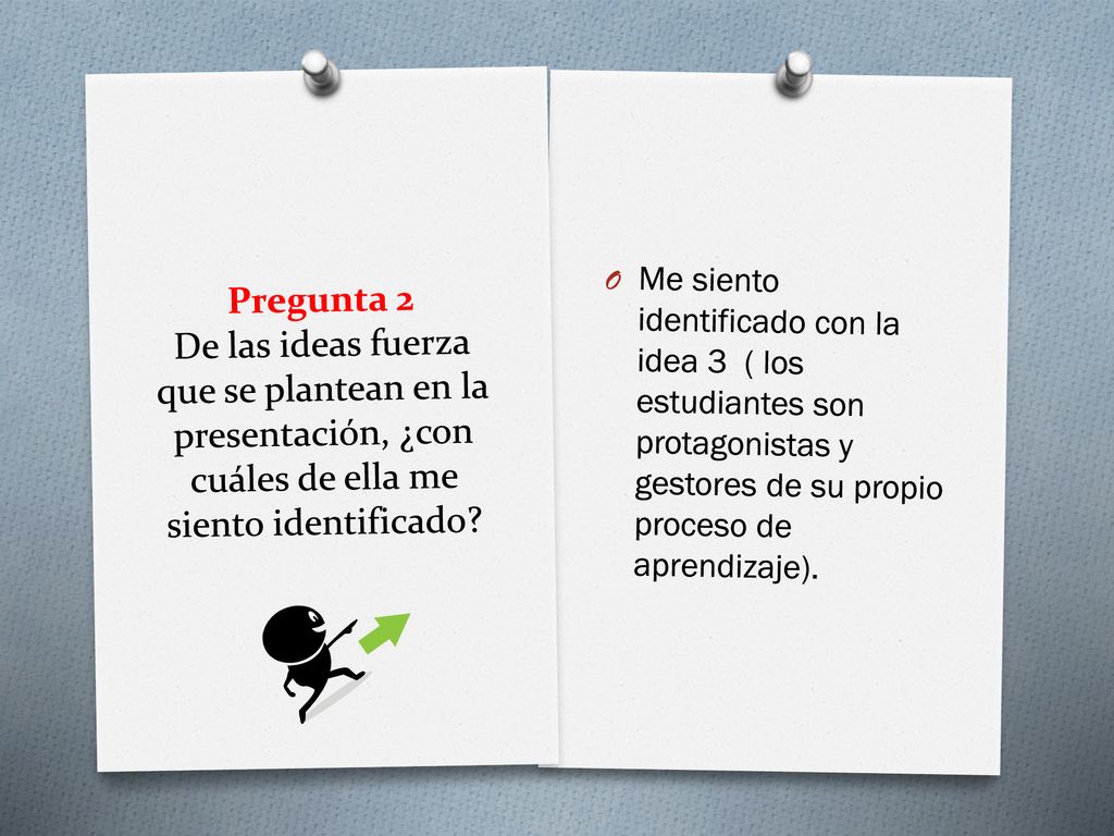 Pregunta 2 De las ideas fuerza que se plantean en la presentación, ¿con cuáles de ella me siento identificado