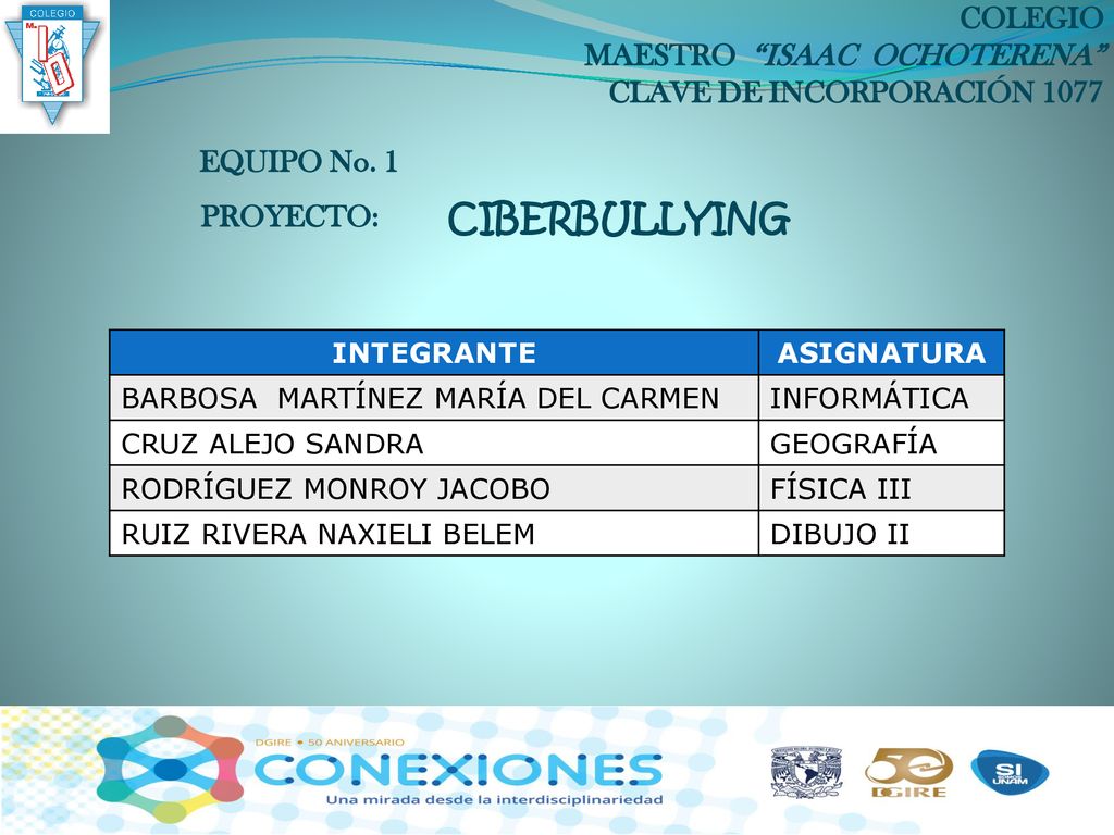 COLEGIO MAESTRO ISAAC OCHOTERENA CLAVE DE INCORPORACIÓN 1077