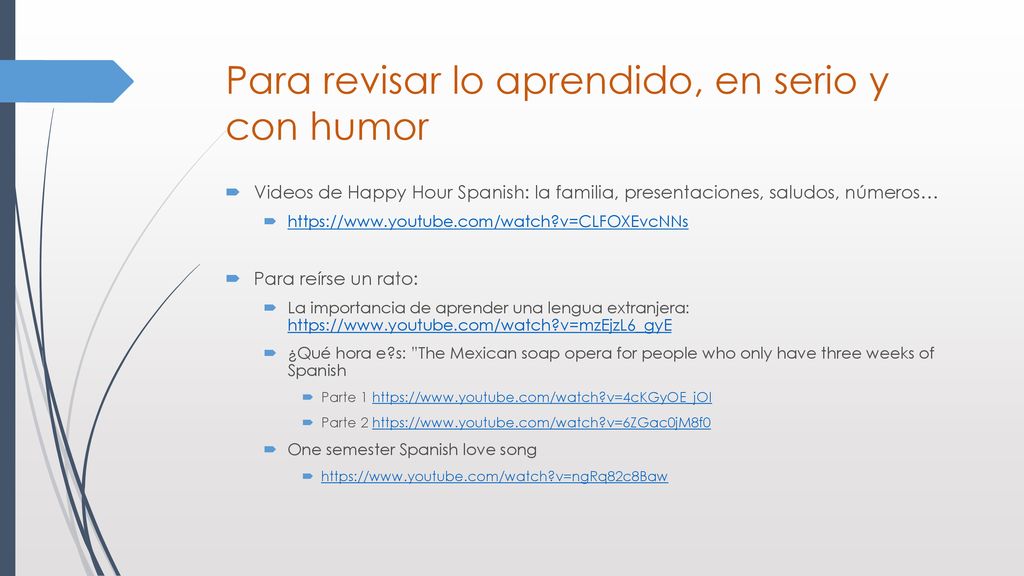 Para revisar lo aprendido, en serio y con humor