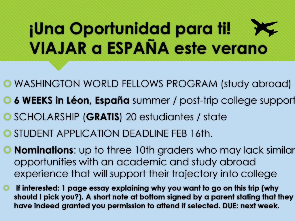 ¡Una Oportunidad para ti! VIAJAR a ESPAÑA este verano