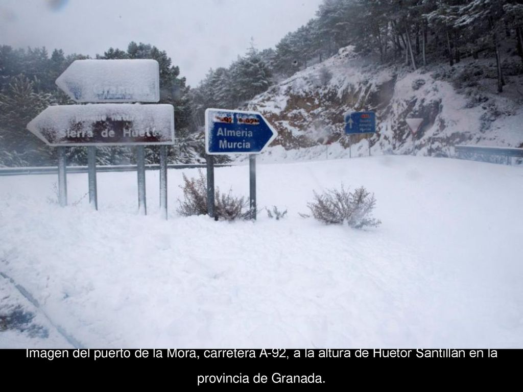 Imagen del puerto de la Mora, carretera A-92, a la altura de Huetor Santillán en la provincia de Granada.