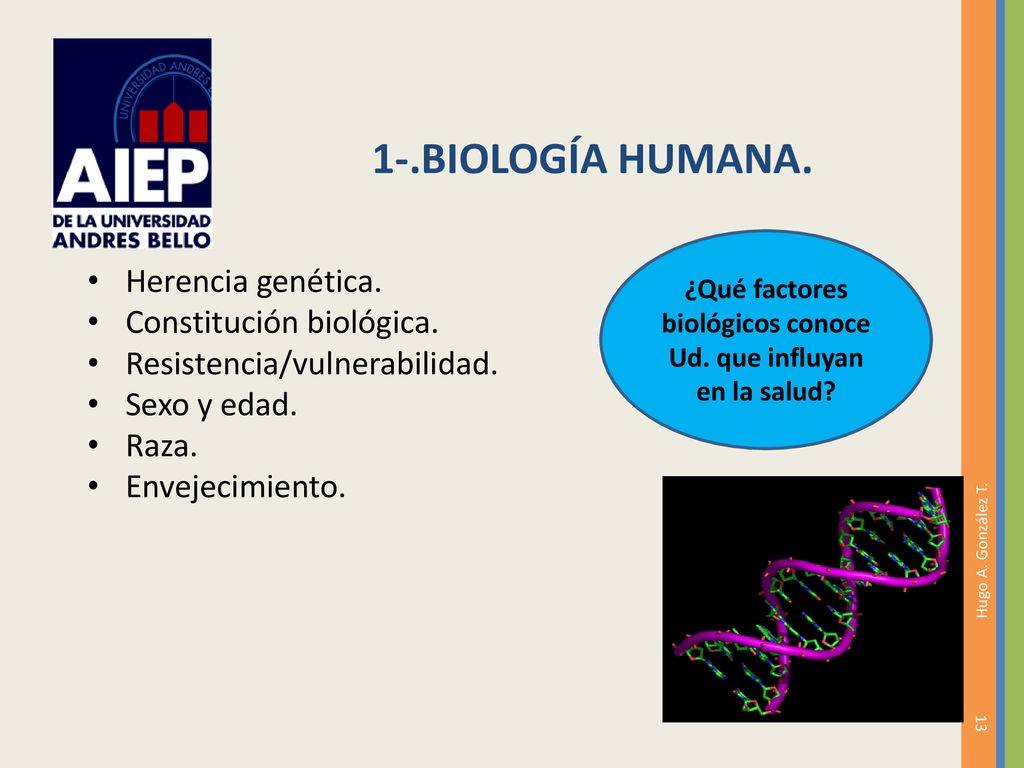 ¿Qué factores biológicos conoce Ud. que influyan en la salud