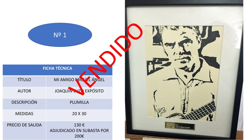 VENDIDO Nº 1 FICHA TÉCNICA TÍTULO MI AMIGO MIGUEL ÁNGEL AUTOR