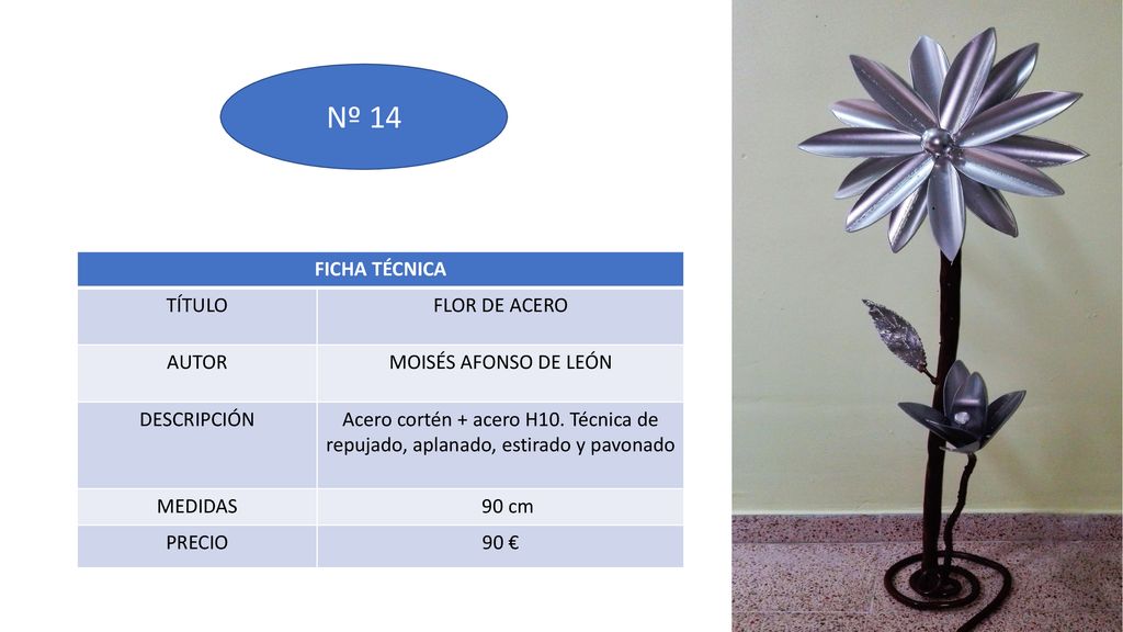 Nº 14 FICHA TÉCNICA TÍTULO FLOR DE ACERO AUTOR MOISÉS AFONSO DE LEÓN