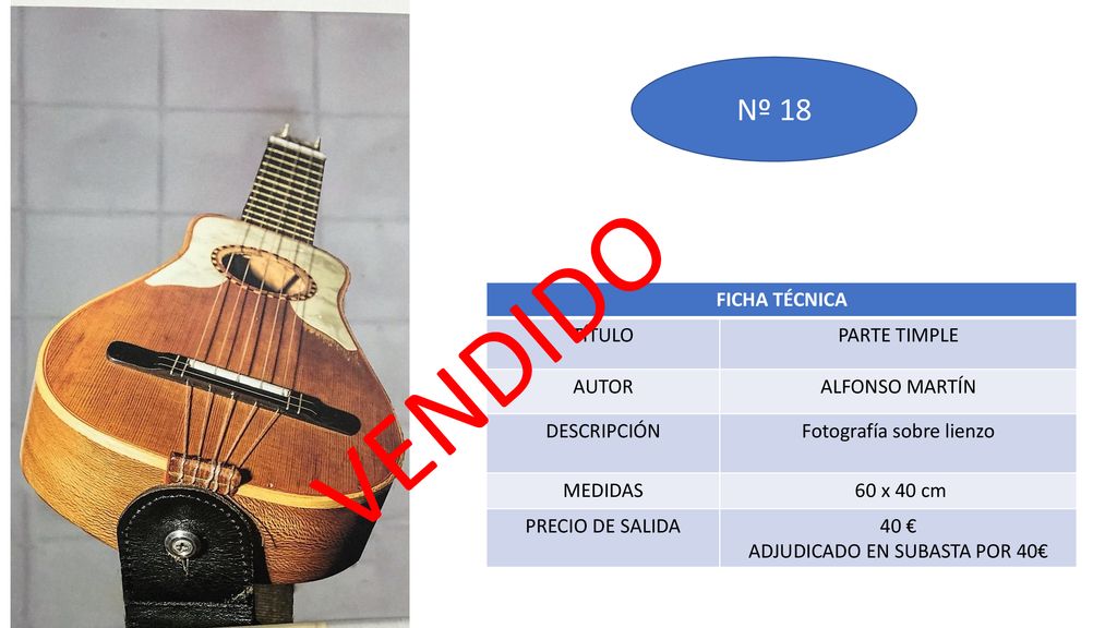 VENDIDO Nº 18 FICHA TÉCNICA TÍTULO PARTE TIMPLE AUTOR ALFONSO MARTÍN