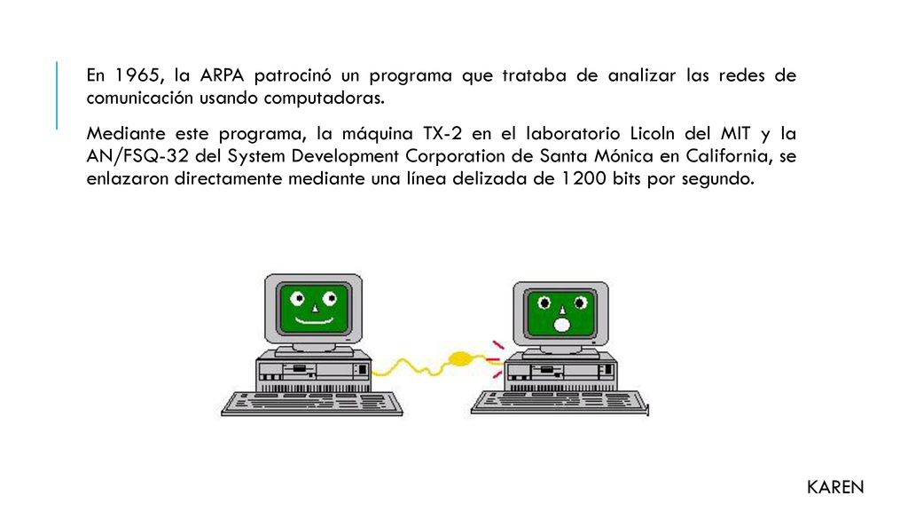 En 1965, la ARPA patrocinó un programa que trataba de analizar las redes de comunicación usando computadoras.