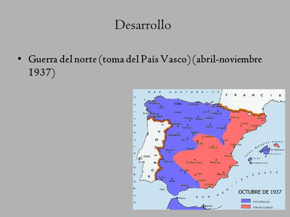 Desarrollo Guerra del norte (toma del País Vasco) (abril-noviembre 1937)