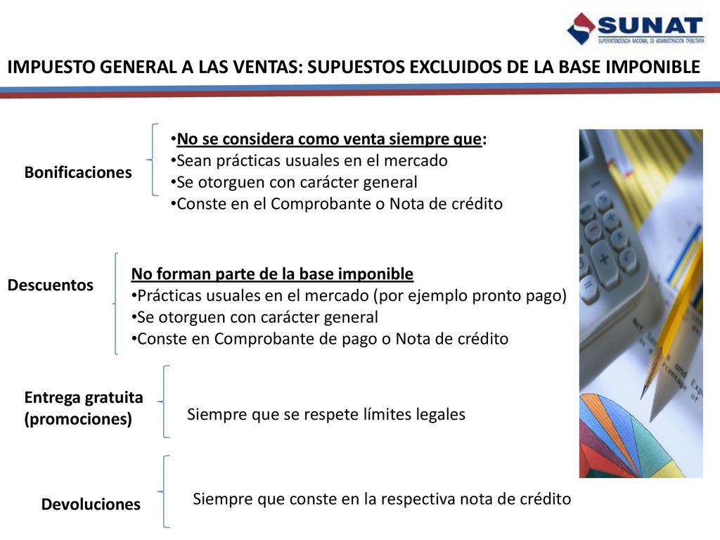 IMPUESTO GENERAL A LAS VENTAS: SUPUESTOS EXCLUIDOS DE LA BASE IMPONIBLE