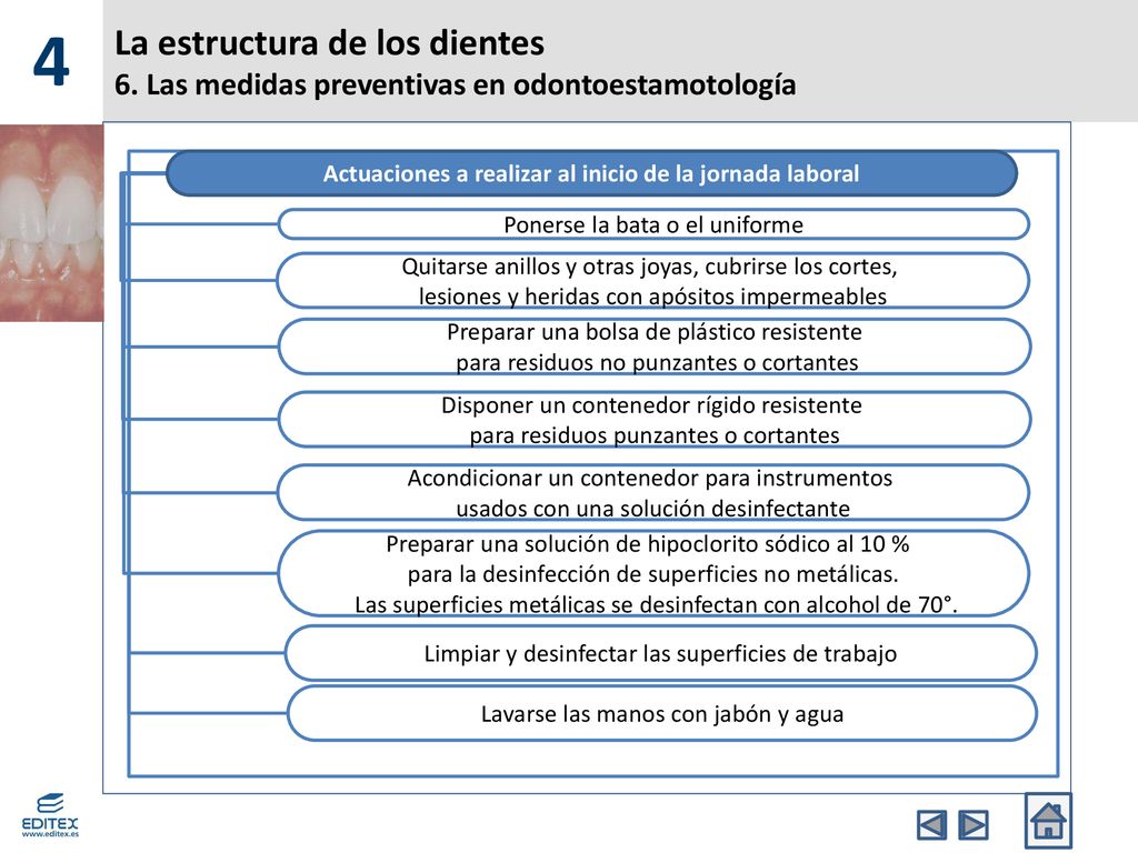 Actuaciones a realizar al inicio de la jornada laboral