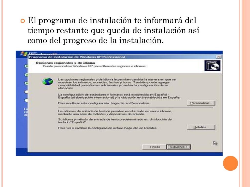 El programa de instalación te informará del tiempo restante que queda de instalación así como del progreso de la instalación.