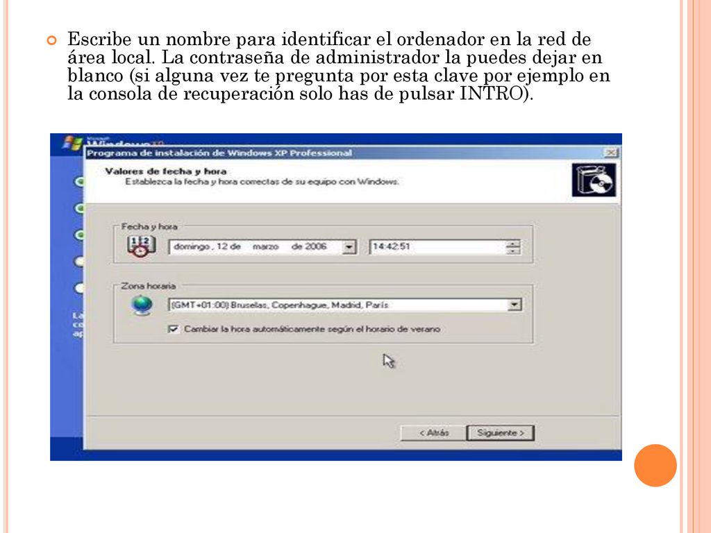 Escribe un nombre para identificar el ordenador en la red de área local.