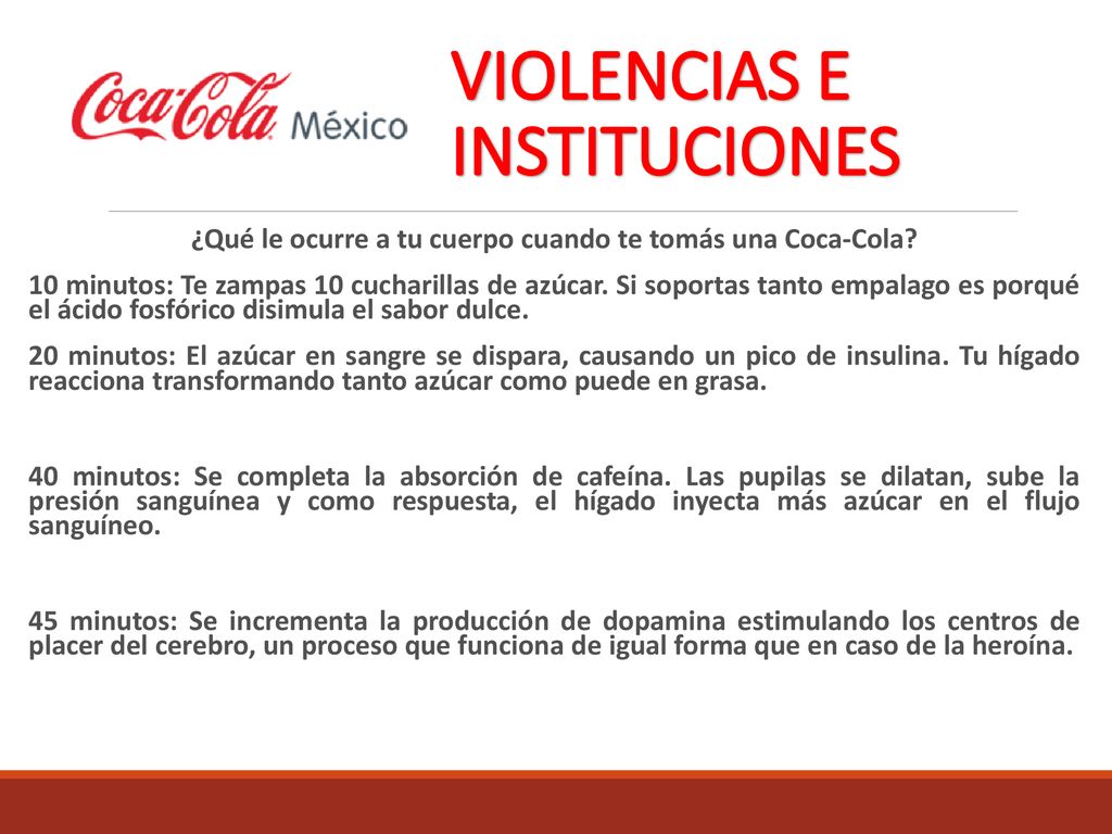 ¿Qué le ocurre a tu cuerpo cuando te tomás una Coca-Cola