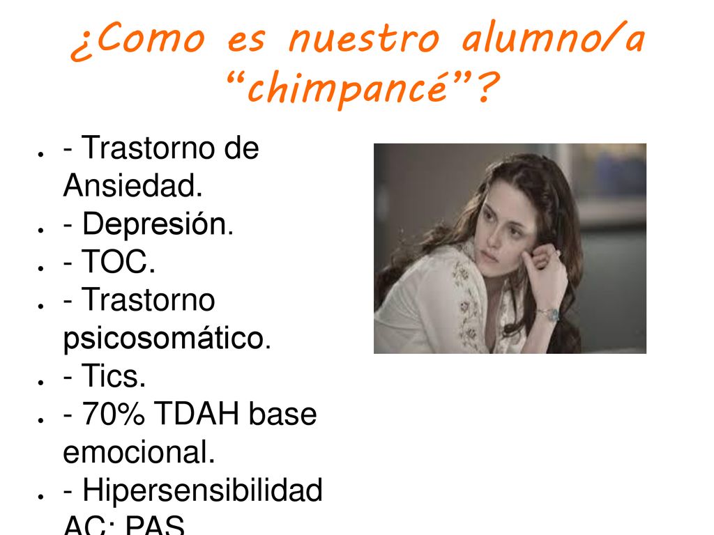 chimpancé - Trastorno de Ansiedad. - Depresión. - TOC.