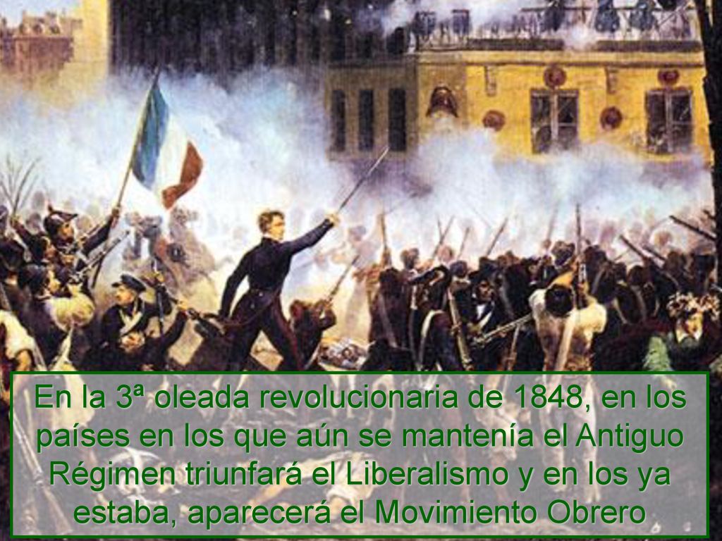 En la 3ª oleada revolucionaria de 1848, en los países en los que aún se mantenía el Antiguo Régimen triunfará el Liberalismo y en los ya estaba, aparecerá el Movimiento Obrero