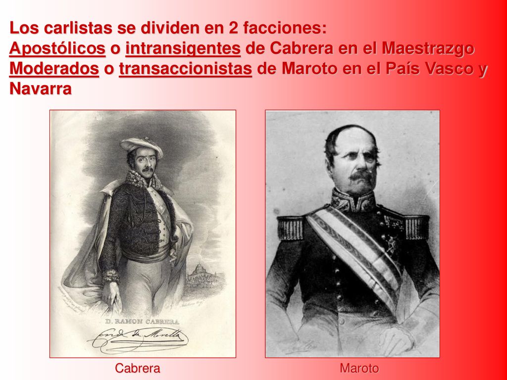 Los carlistas se dividen en 2 facciones: